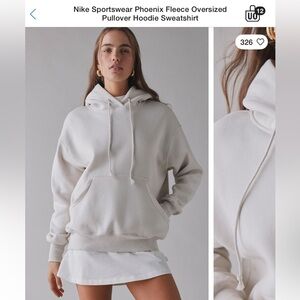 Nike Sportswear Phoenix Fleece Oversized Pullover Hoodie Sweatshirt cream beige